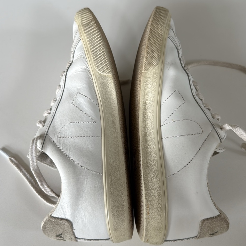 VEJA Esplar Leather Logo Sneakers in White Color  Womens Size 7 - Picture 6 of 16